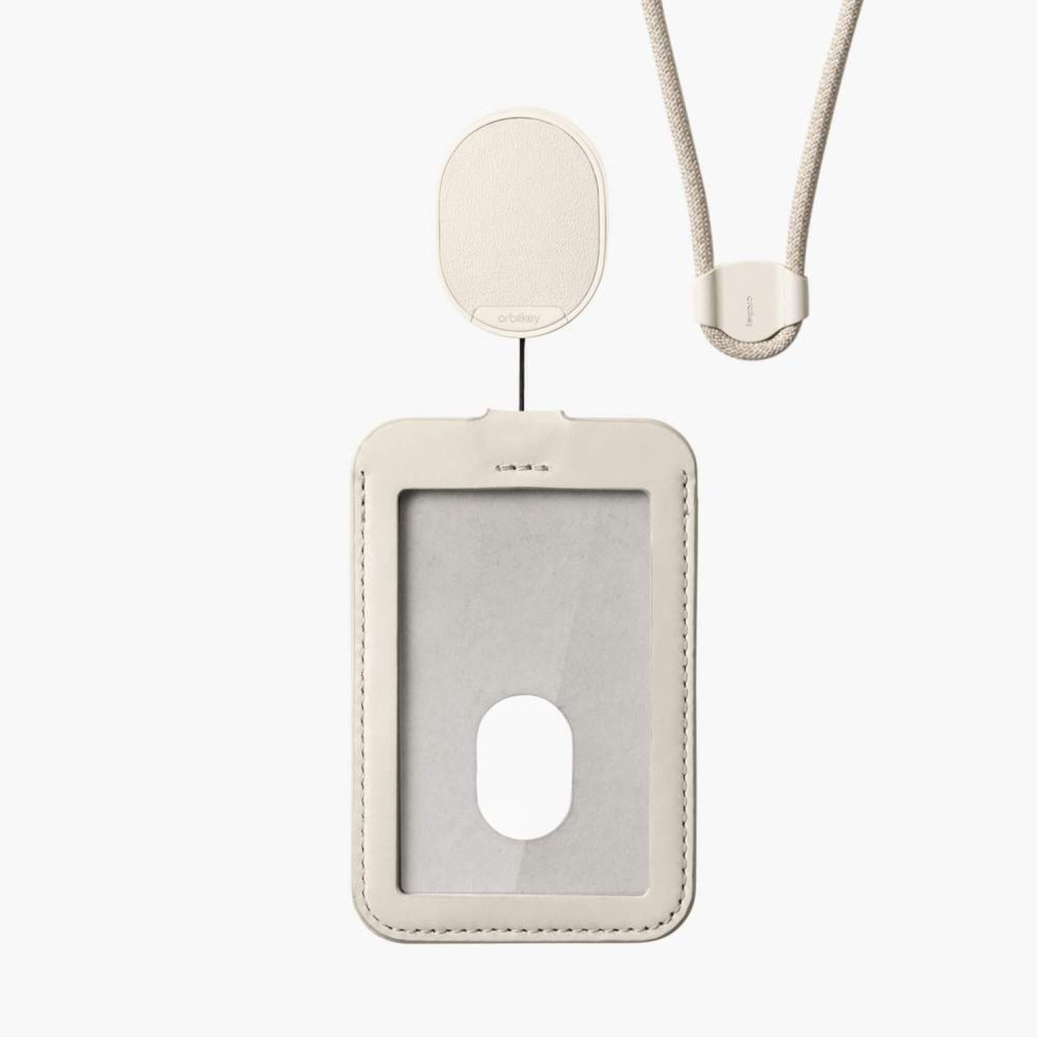 Buy Orbitkey Leather ID Card Holder With Lanyard (Stone) in Malaysia ...